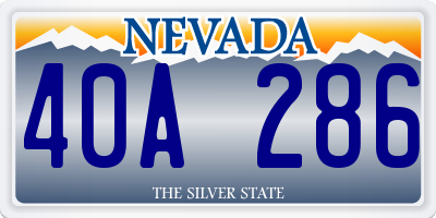 NV license plate 40A286