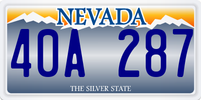 NV license plate 40A287