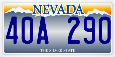 NV license plate 40A290