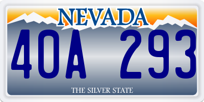 NV license plate 40A293