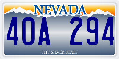 NV license plate 40A294