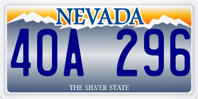 NV license plate 40A296