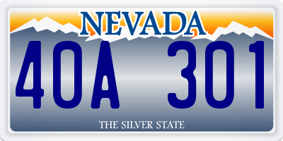 NV license plate 40A301