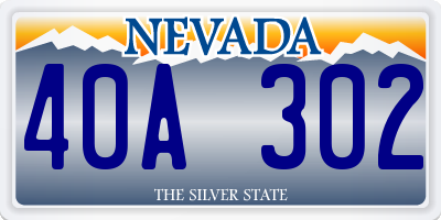 NV license plate 40A302