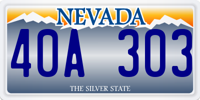 NV license plate 40A303