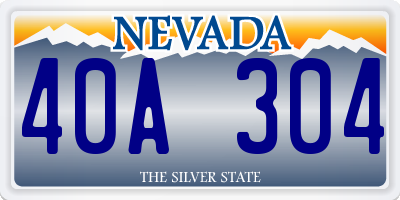 NV license plate 40A304