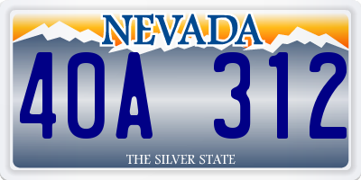 NV license plate 40A312