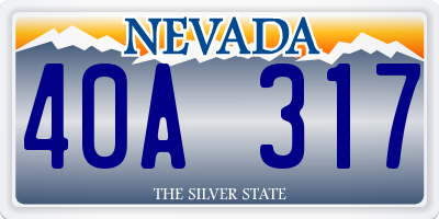 NV license plate 40A317