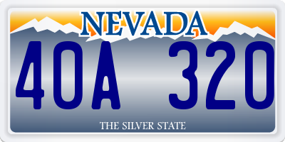 NV license plate 40A320