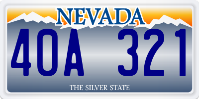 NV license plate 40A321