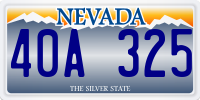 NV license plate 40A325