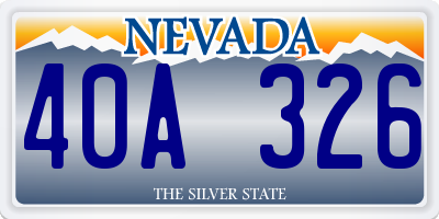 NV license plate 40A326