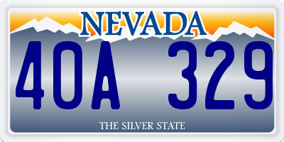 NV license plate 40A329