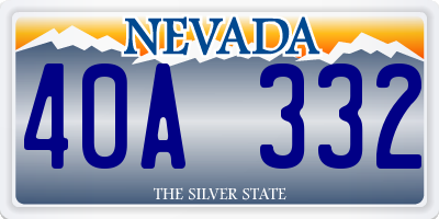 NV license plate 40A332