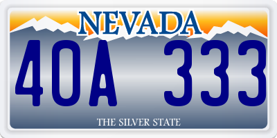 NV license plate 40A333