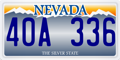 NV license plate 40A336