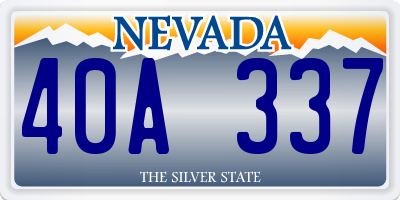 NV license plate 40A337