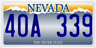 NV license plate 40A339