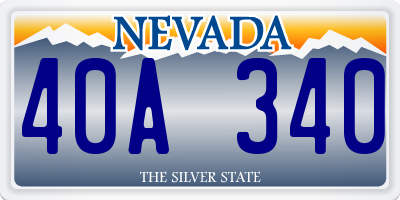 NV license plate 40A340