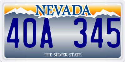 NV license plate 40A345