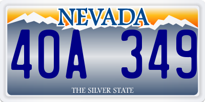 NV license plate 40A349