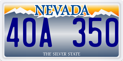 NV license plate 40A350