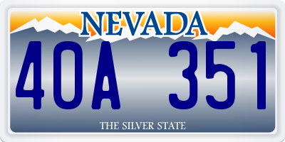 NV license plate 40A351