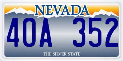 NV license plate 40A352