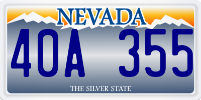 NV license plate 40A355