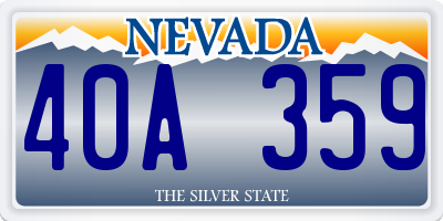 NV license plate 40A359