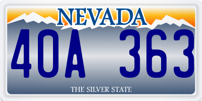 NV license plate 40A363