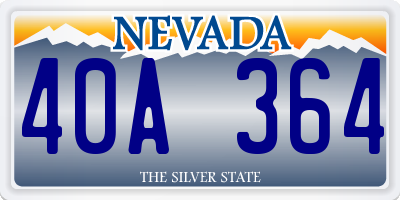 NV license plate 40A364