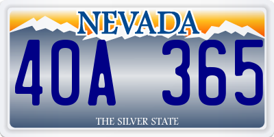 NV license plate 40A365