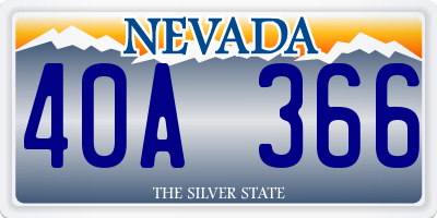 NV license plate 40A366