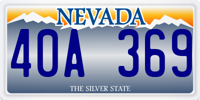 NV license plate 40A369