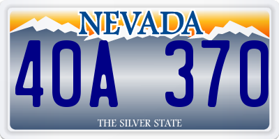 NV license plate 40A370