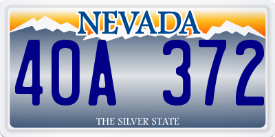 NV license plate 40A372