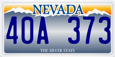 NV license plate 40A373