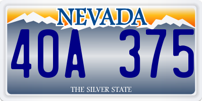 NV license plate 40A375