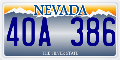 NV license plate 40A386