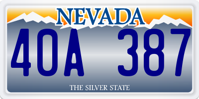 NV license plate 40A387