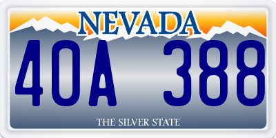 NV license plate 40A388