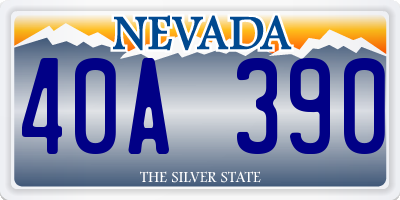 NV license plate 40A390