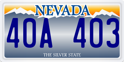 NV license plate 40A403