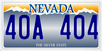 NV license plate 40A404