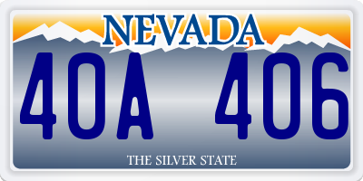 NV license plate 40A406