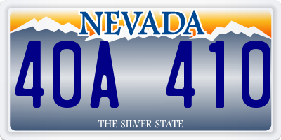 NV license plate 40A410