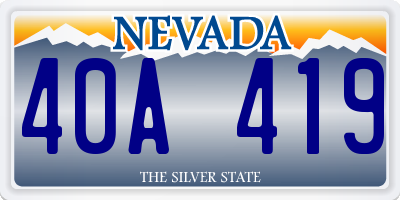 NV license plate 40A419