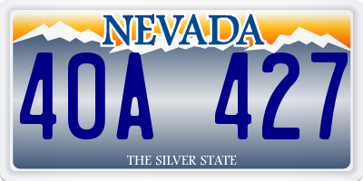 NV license plate 40A427