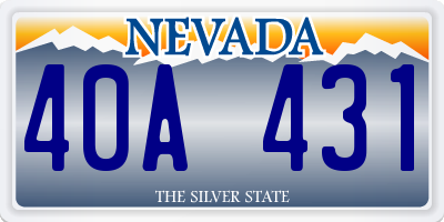 NV license plate 40A431